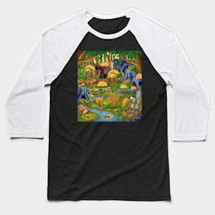 watercolor deer taco forest Baseball T-Shirt